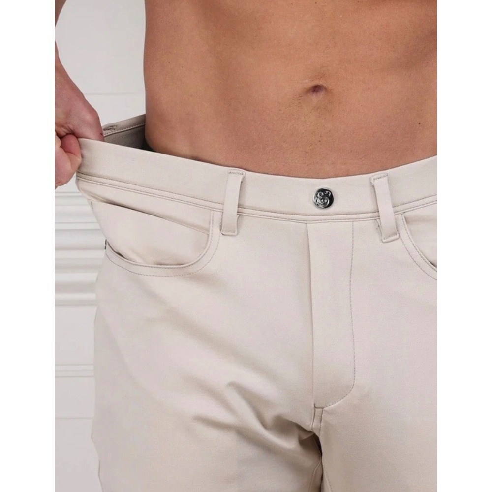 NWT Collars & Co CEO Tech Pull-On Mens 38x32 Pants Stone Beige - Picture 2 of 11